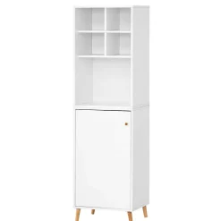 Wohnen 51x185x41 Büro Regal Schrank in Weiß - Obtin
