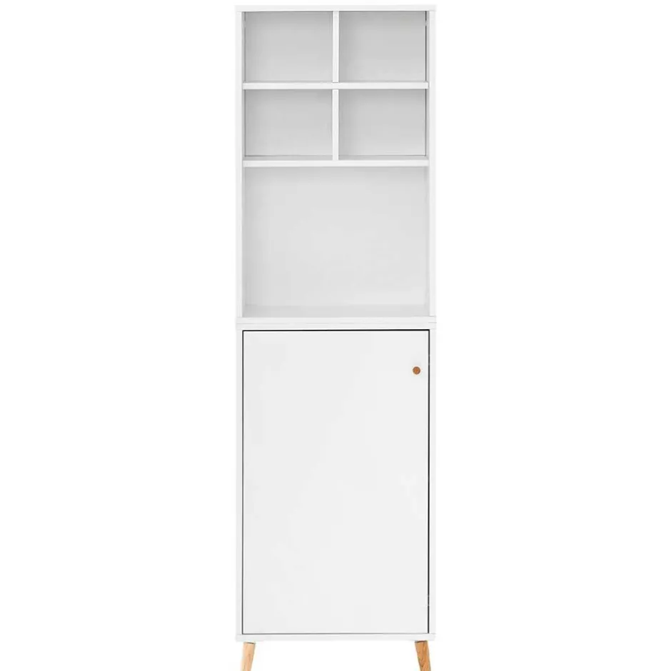Wohnen 51x185x41 Büro Regal Schrank in Weiß - Obtin