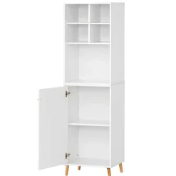 Wohnen 51x185x41 Büro Regal Schrank in Weiß - Obtin