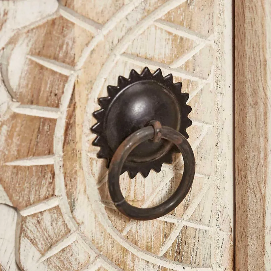 166x85x40 cm Akazie Sideboard in White Wash - Omie^Wohnen Hot