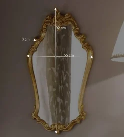 Wohnen 55x92x8 cm Barock Wandspiegel in Gold - Motiz