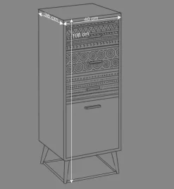 40x106x38 cm Design Hochkommode mit drei Schubladen - Drondo^Wohnen Online