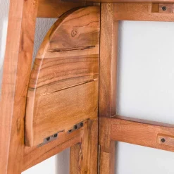 Wohnen 64x148x44 cm Eckregal aus Akazie Massivholz - Skylive