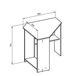 Wohnen 80x73x80 cm Eckschreibtisch in Schwarzgrau - Gionna