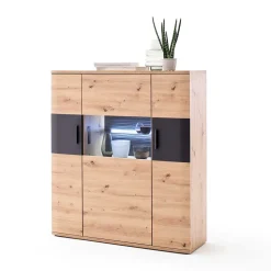 120x134x37 cm Highboard mit drei Türen - Vecenda^Wohnen Outlet