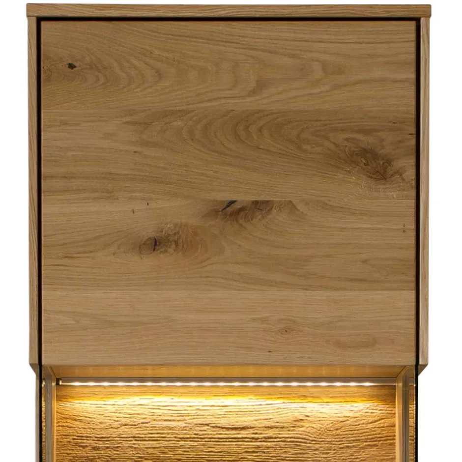 Wohnen 43x169x33 cm Hängevitrine aus Wildeiche - Obinson