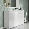 Wohnen 186x107x40 cm Hochglanz Sideboard in Weiß - Alida