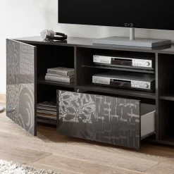 181x57x42 cm Hochglanz TV Element in Grau - Ipatal I^Wohnen