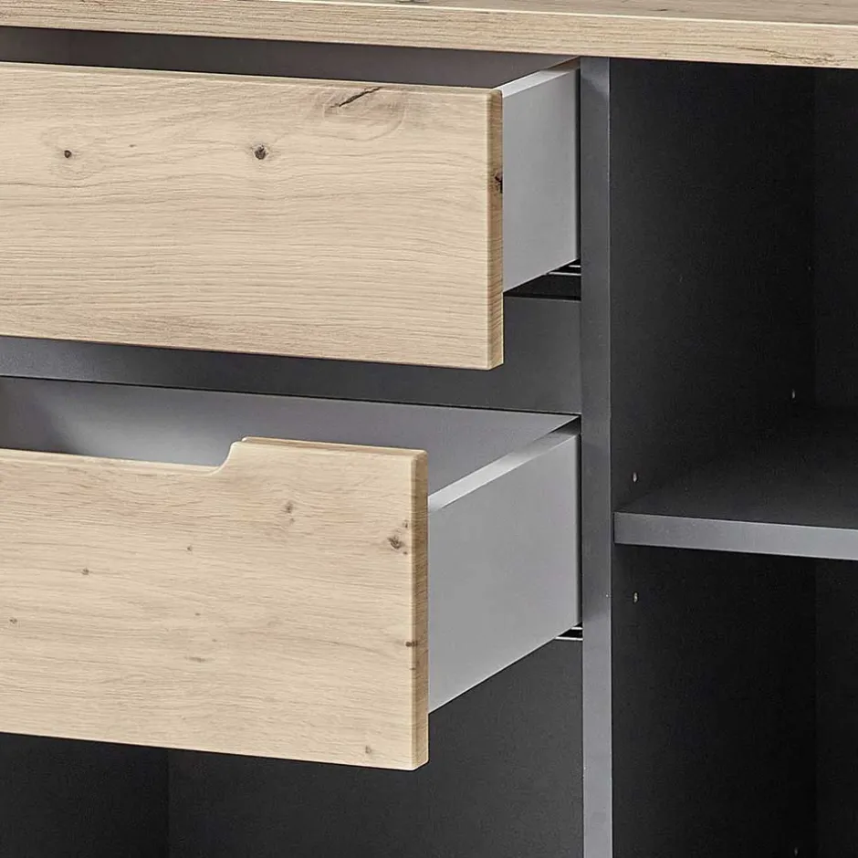 Wohnen 120x107x38 cm Hochkommode in Wildeiche - Kuetra