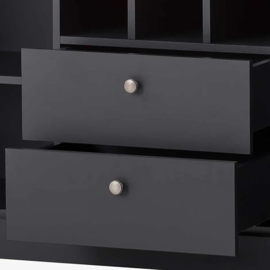 Wohnen 104x169x45 cm Hohe Kommode mit Flaschenfächern - Lionel