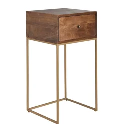 Wohnen 40x76x35 cm Hohe Nachtkommode mit einer Schublade - Kanados