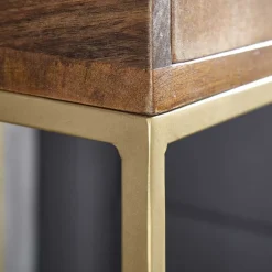 Wohnen 40x76x35 cm Hohe Nachtkommode mit einer Schublade - Kanados