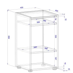 40x70x40 cm Kleines Regal mit drei Fächern - Nonessia^Wohnen Online