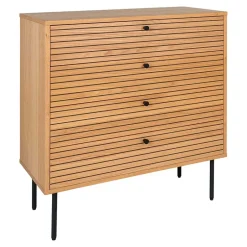 Wohnen 80x85x40 cm Kommode in Eiche Natur Furnier - Virona