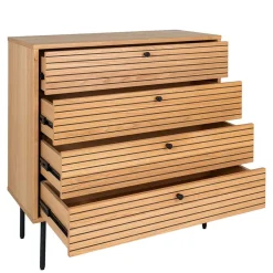 Wohnen 80x85x40 cm Kommode in Eiche Natur Furnier - Virona