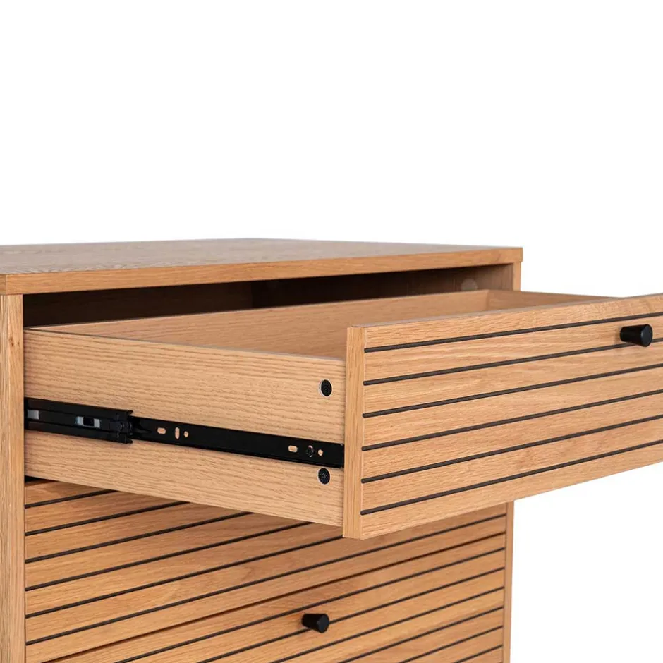 Wohnen 80x85x40 cm Kommode in Eiche Natur Furnier - Virona