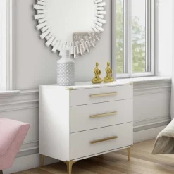 91x81x46 cm Kommode in Weiß und Messing - Onan^Wohnen Discount