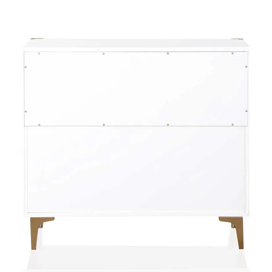 91x81x46 cm Kommode in Weiß und Messing - Onan^Wohnen Discount