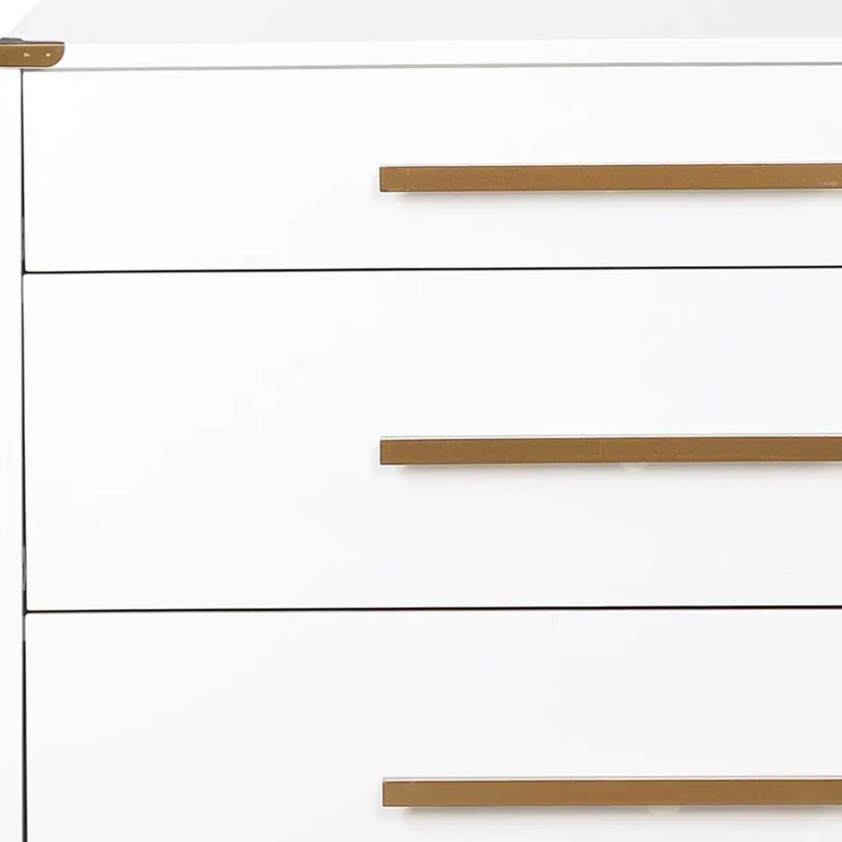 91x81x46 cm Kommode in Weiß und Messing - Onan^Wohnen Discount