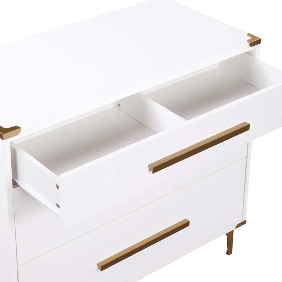 91x81x46 cm Kommode in Weiß und Messing - Onan^Wohnen Discount