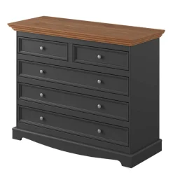 112x88x45 cm Landhaus Kommode in Grau & Eiche - Witenga^Wohnen Hot