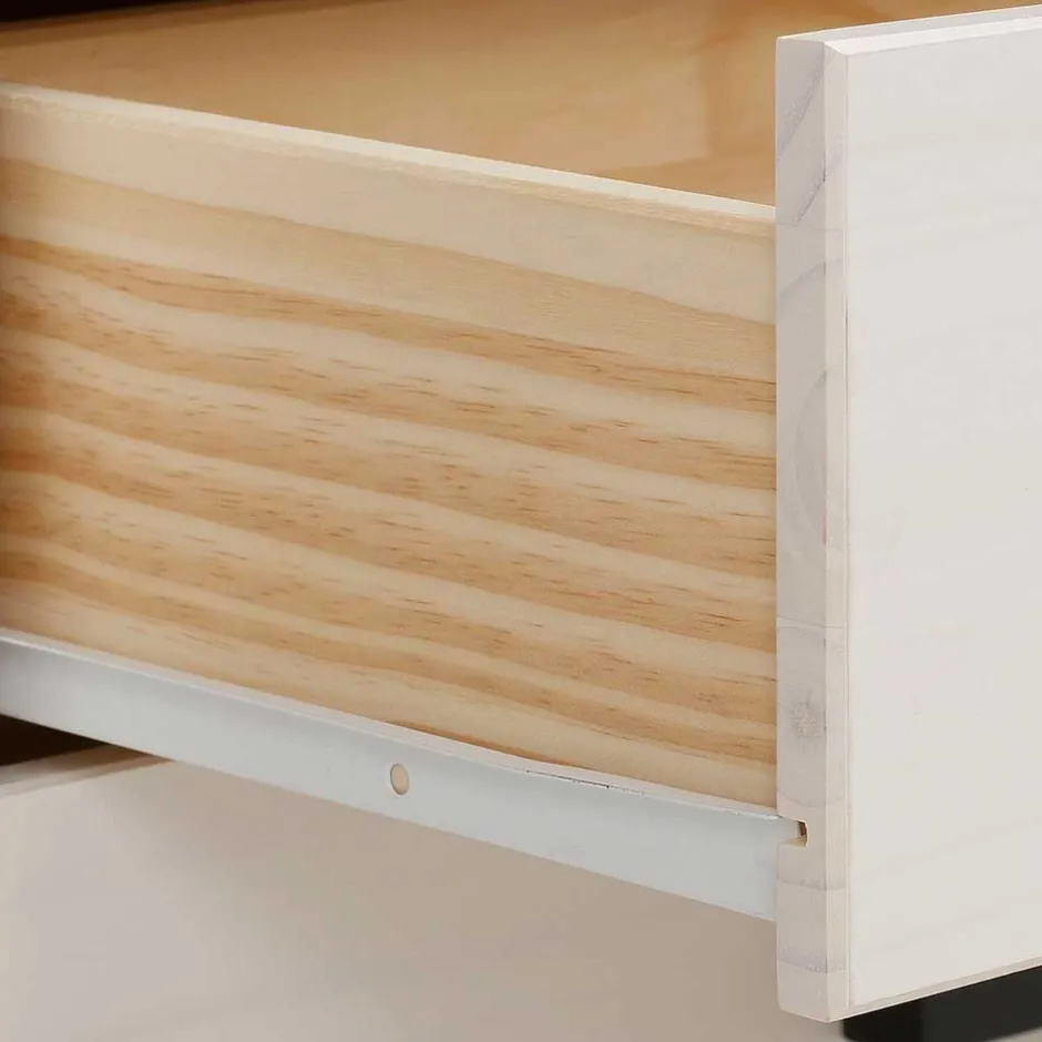 75x170x35 cm Landhaus Schrank in Weiß - Manduza^Wohnen Outlet