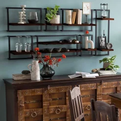 30x80x11 cm Metall Wandregal mit zwei Ablagen - Solapura^Wohnen Sale