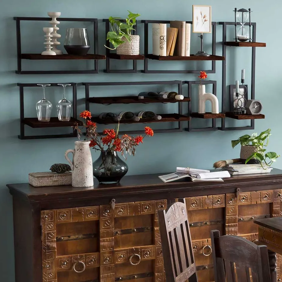 30x80x11 cm Metall Wandregal mit zwei Ablagen - Solapura^Wohnen Sale