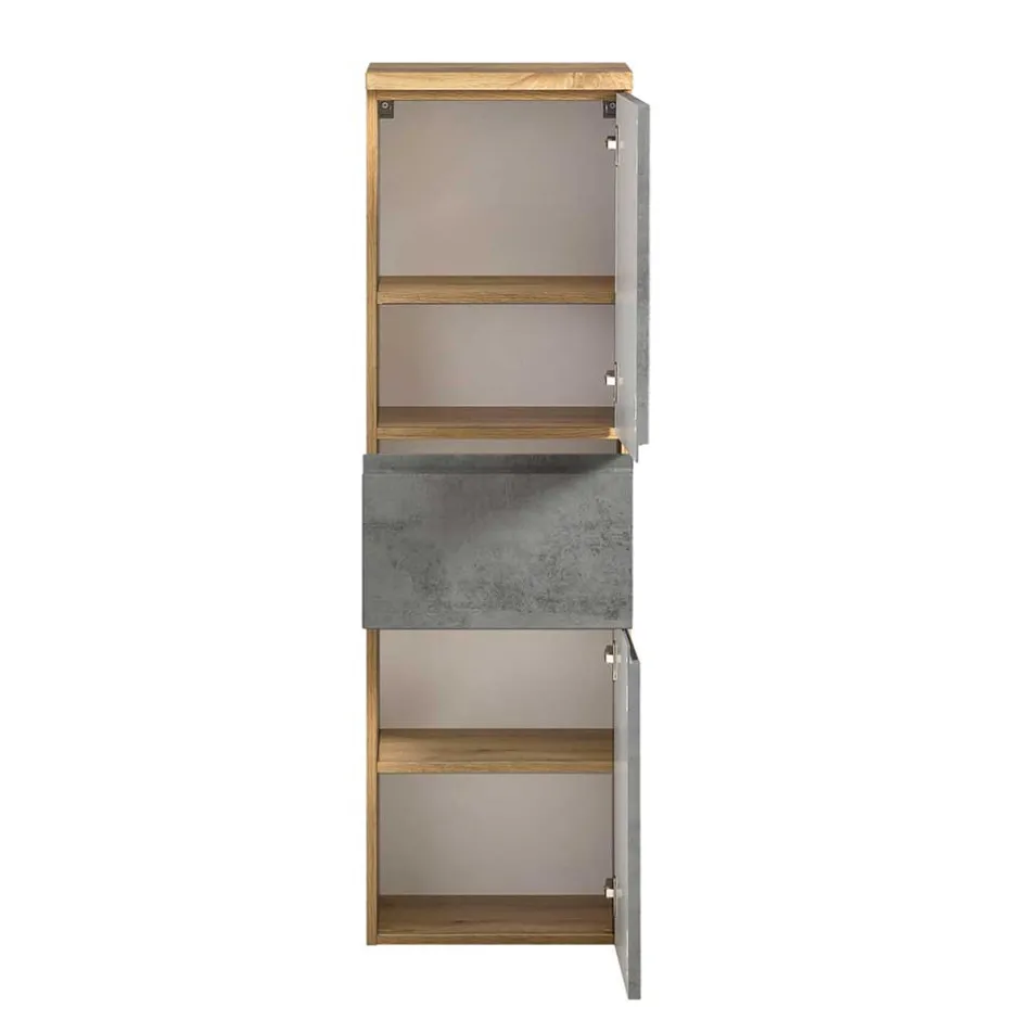 130x40x35 cm Midi Badschrank in Beton & Wildeiche - Mia^Wohnen Outlet