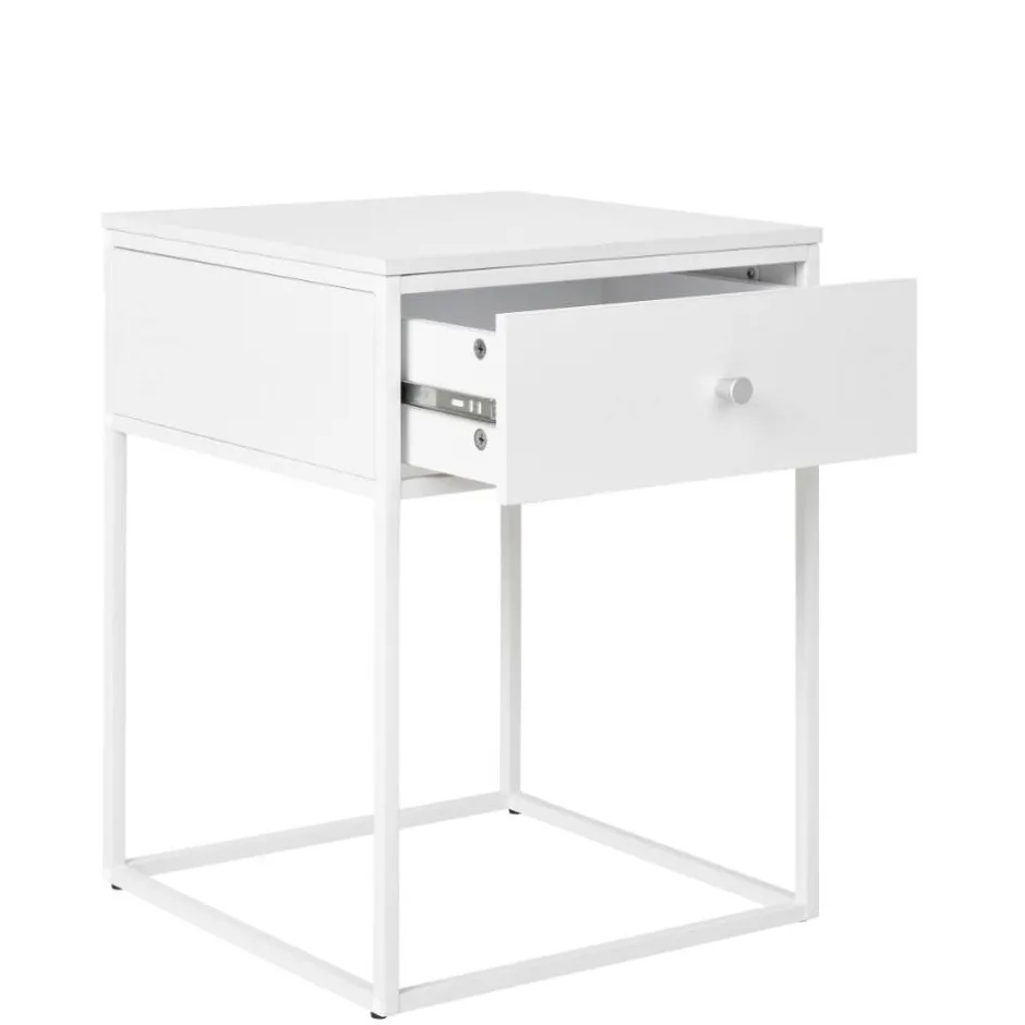 Wohnen 40x55x40 cm Nachttisch in Weiß - Vignola