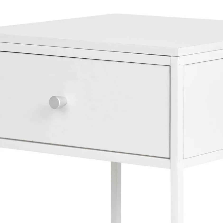 Wohnen 40x55x40 cm Nachttisch in Weiß - Vignola
