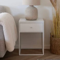 Wohnen 40x55x40 cm Nachttisch in Weiß - Vignola