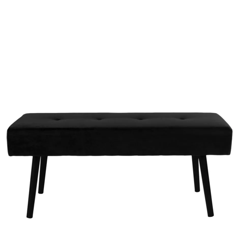 100x44x35 cm Polsterbank in Samt Schwarz - Minael^Wohnen Clearance