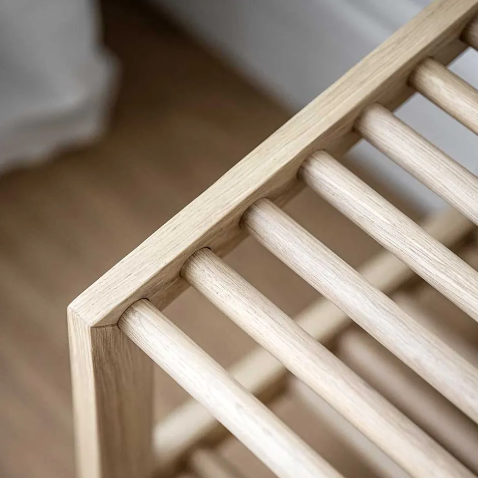 Wohnen 80x40x37 cm Skandi Schuhregal mit zwei Ablagen - Pluta