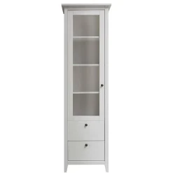 58x200x40 cm Skandi Vitrine in Weiß lackiert - Astinion^Wohnen New