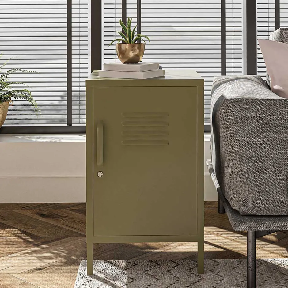 38x69x40 cm 1-türige Kommode in Oliv Grün - Austral^Wohnen Discount