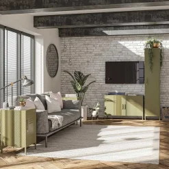 38x69x40 cm 1-türige Kommode in Oliv Grün - Austral^Wohnen Discount