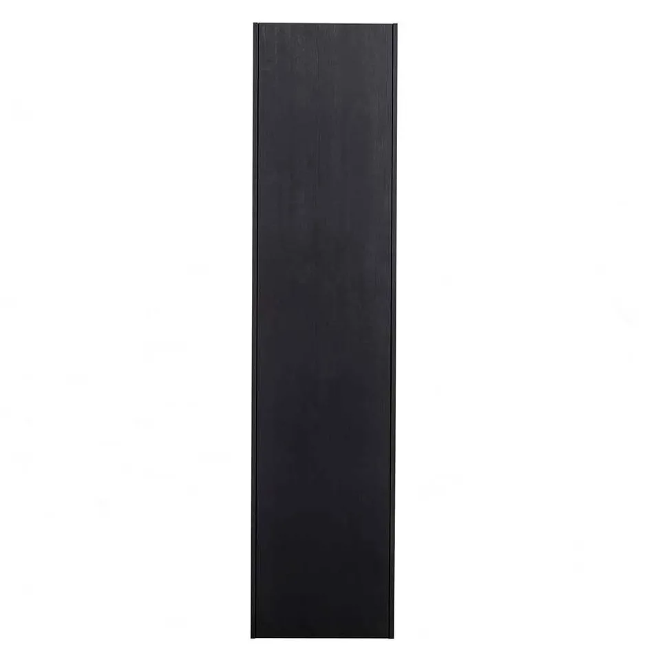 Wohnen 44x188x35 cm 1-türiger Schrank in Schwarz lackiert - Riley
