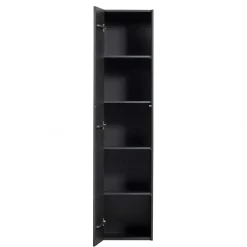Wohnen 44x188x35 cm 1-türiger Schrank in Schwarz lackiert - Riley