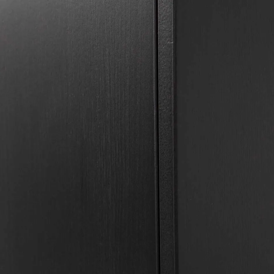 Wohnen 44x188x35 cm 1-türiger Schrank in Schwarz lackiert - Riley