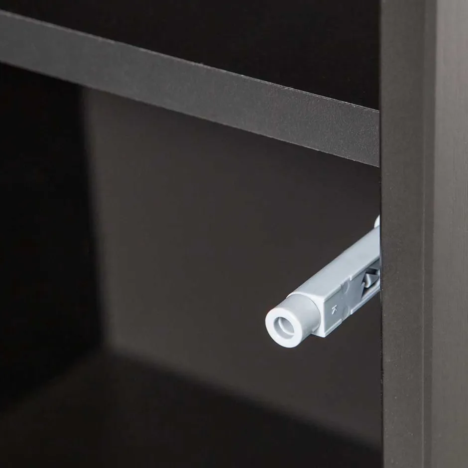 Wohnen 44x188x35 cm 1-türiger Schrank in Schwarz lackiert - Riley