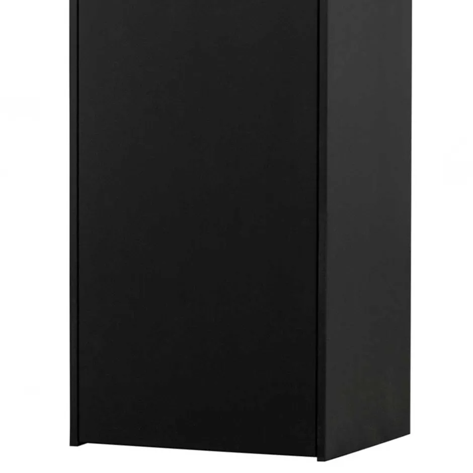 Wohnen 44x188x35 cm 1-türiger Schrank in Schwarz lackiert - Riley