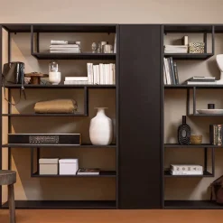 Wohnen 44x188x35 cm 1-türiger Schrank in Schwarz lackiert - Riley