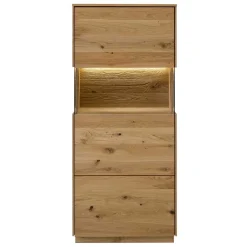 Wohnen 63x145x44 cm 1-türiger Vitrinenschrank aus Massivholz - Obinson