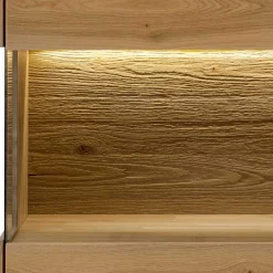 Wohnen 63x145x44 cm 1-türiger Vitrinenschrank aus Massivholz - Obinson