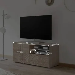 121x57x42 cm TV Board in Dekor Eiche Sonoma - Bielvas^Wohnen New