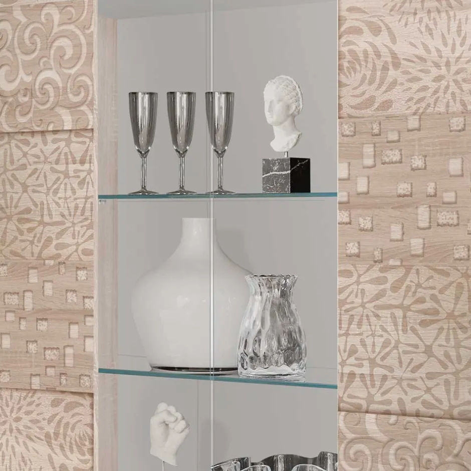 Wohnen 121x166x42 cm Vitrine mit Muster Print Front - Bielvas