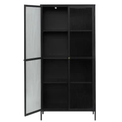 90x190x40 cm Vitrinenschrank aus schwarzem Metall - Gulliver^Wohnen Online