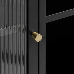 90x190x40 cm Vitrinenschrank aus schwarzem Metall - Gulliver^Wohnen Online