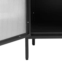 90x190x40 cm Vitrinenschrank aus schwarzem Metall - Gulliver^Wohnen Online